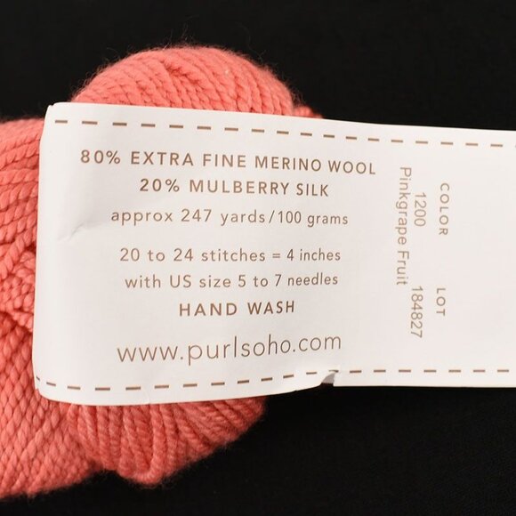 Purl Soho Mulberry Merino Yarn Fine Merino Wool Mulberry Silk Pinkgrape Fruit - Picture 4 of 4